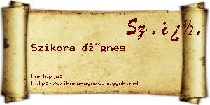 Szikora Ágnes névjegykártya