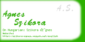 agnes szikora business card